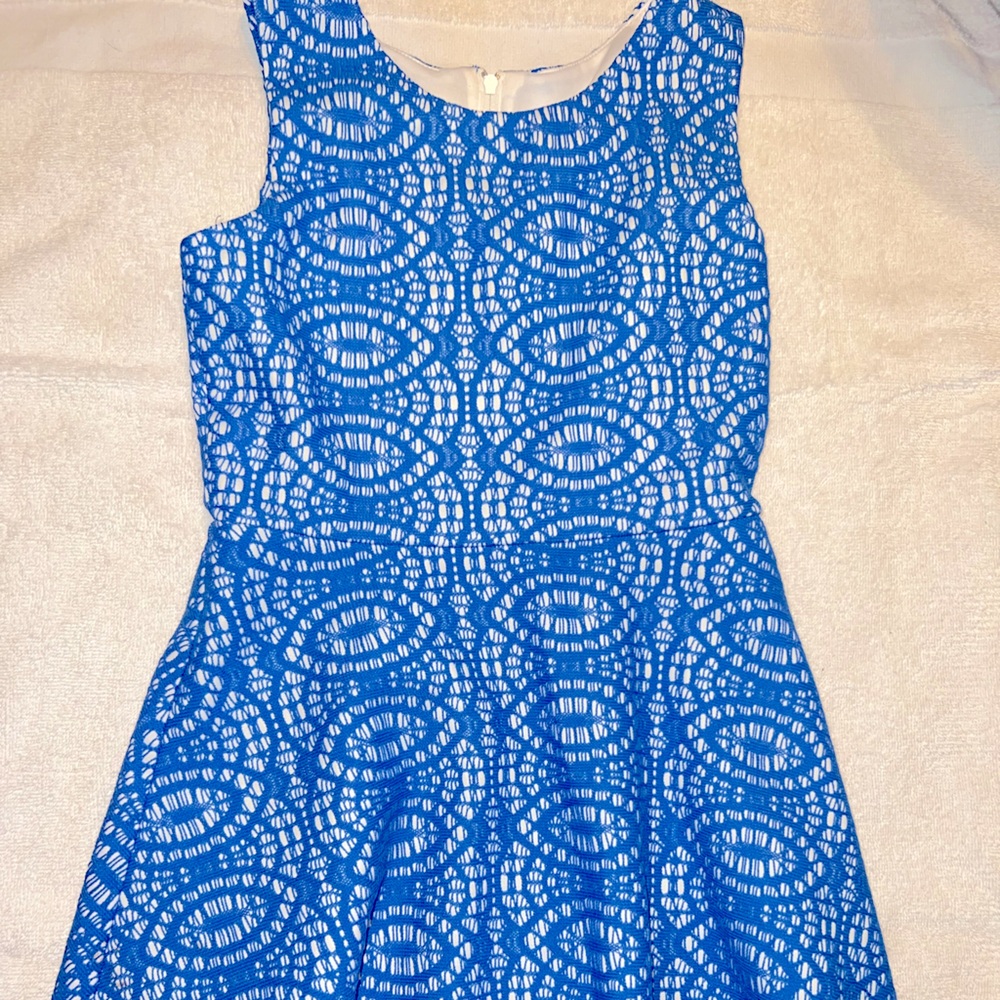 Amy Byer Blue and White Patterned Dress
